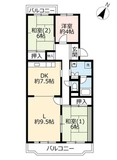UR藤沢台第三【4階】の間取り