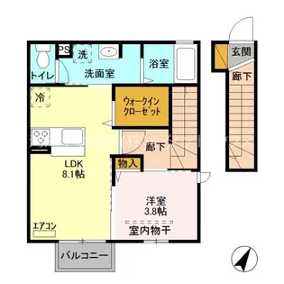 ステラ コート若草 A【2階】の間取り