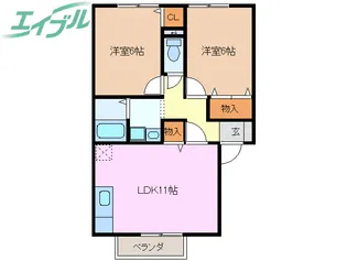 ウィルモア松本【2階】の間取り