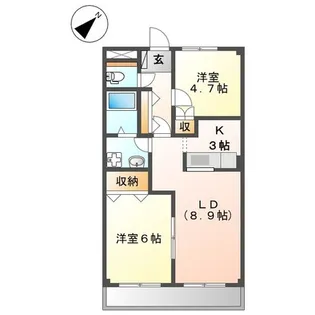 ウエスタンハイム【1階】の間取り