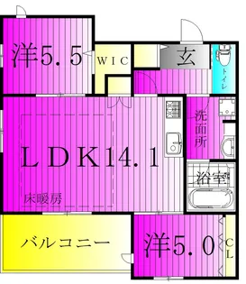 プランドール南流山【1階】の間取り