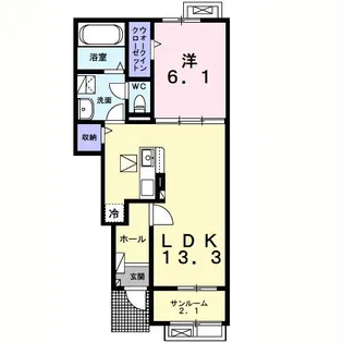 ニューフィールドビレッジI【1階】の間取り