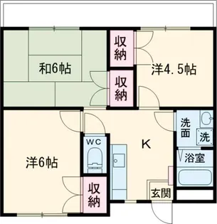 モンシャトーみどり【2階】の間取り
