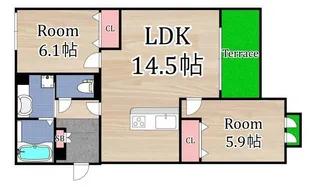 2LDKの間取り画像