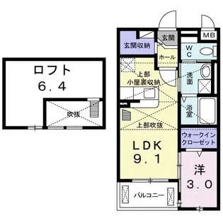 大阪府大東市南津の辺町【アパート】の間取り