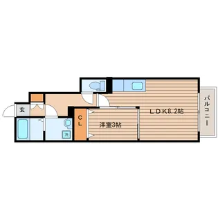 リアーレ荒巻神明【1階】の間取り