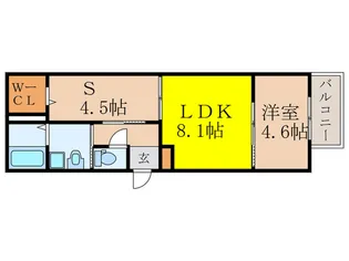 Cedar Hall Yamada Two【2階】の間取り