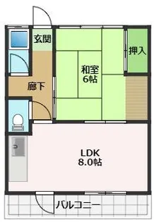 ハイツ高知【3階】の間取り