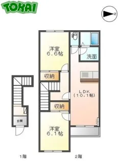 ラピュタ参番館【2階】の間取り