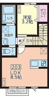 ディアコートIIB棟【2階】の間取り