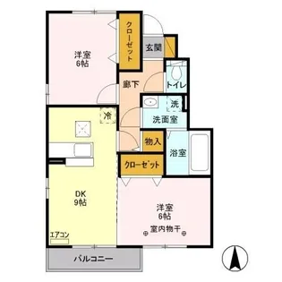 ロザージュ B【1階】の間取り