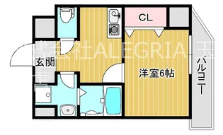 大阪府大阪市東成区中本5【マンション】の間取り