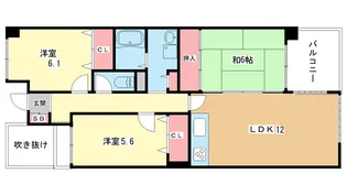 大阪府豊中市赤阪1【マンション】の間取り