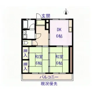 園田ハイツ【3階】の間取り