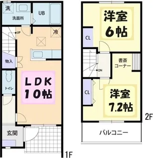 2LDKの間取り画像