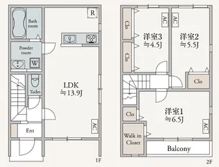 埼玉県所沢市中新井2【一戸建】の間取り