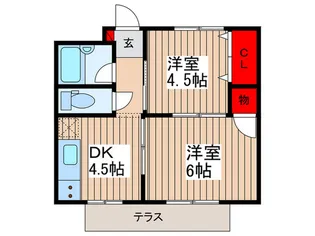 ベルハイツA【1階】の間取り