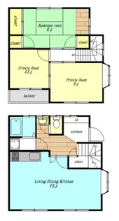 東京都中野区新井2【一戸建】の間取り