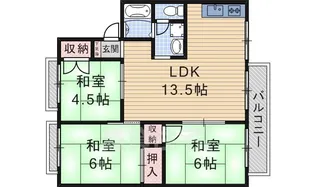セジュール男山【2階】の間取り