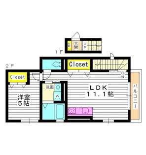 東京都中野区江古田1【アパート】の間取り