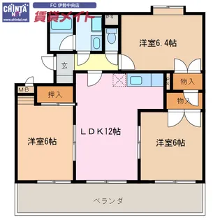 カーサたもの木【4階】の間取り