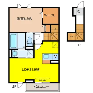 岐阜県岐阜市宇佐南4【アパート】の間取り