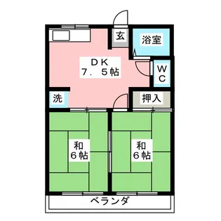 シティハイムサンライズ【2階】の間取り
