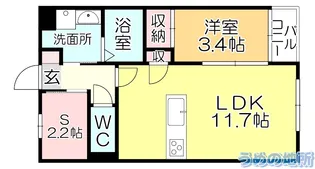 ベルオロール大善寺【1階】の間取り