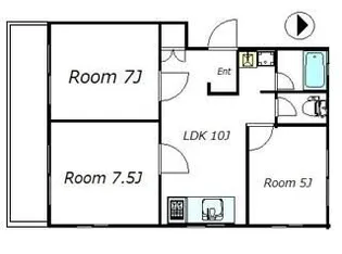 シャトウ中野アネックス【2階】の間取り