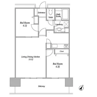 プラザタワー勝どき【30階】の間取り
