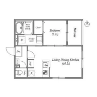 アサヒテラスひかり【1階】の間取り