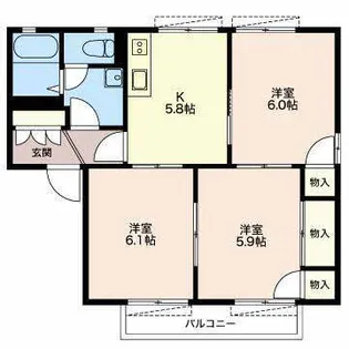 サンモールE【2階】の間取り