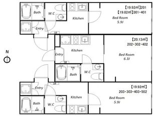 blue palette池上【3階】の間取り