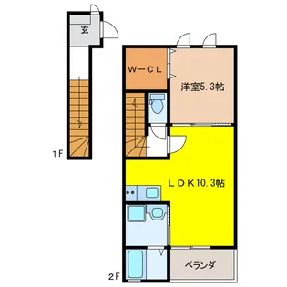 岐阜県岐阜市菊地町2【アパート】の間取り