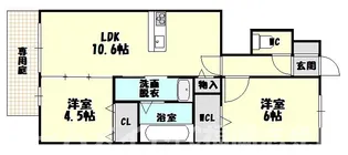福岡県糟屋郡須惠町大字植木【アパート】の間取り