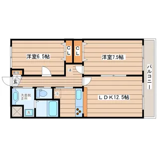 スカイコート【6階】の間取り