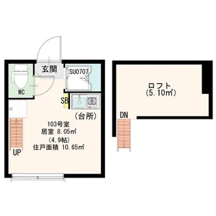 リヴィエール明大前【1階】の間取り