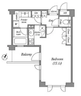 プラチナコート広尾【4階】の間取り