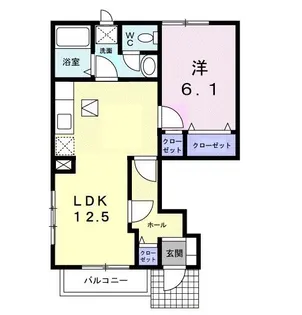 エスポワールHATA I【1階】の間取り