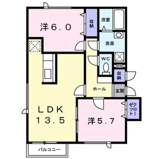 ディア月光【1階】の間取り