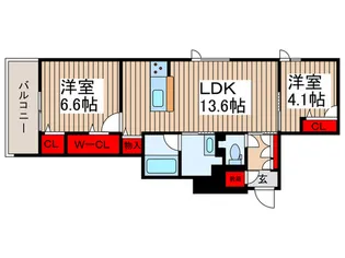セルディーナ天神【2階】の間取り