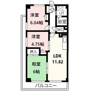 ベルヴュー南が丘【2階】の間取り