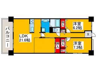 南海サウスヒルズ松ヶ丘【5階】の間取り