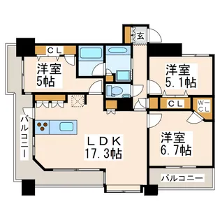 Dグランセ白川公園【5階】の間取り