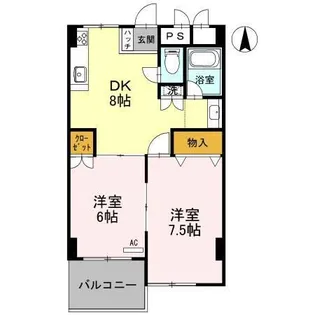 マンションルピナス【2階】の間取り