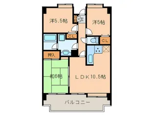 ベルヴィ香椎五番館【8階】の間取り