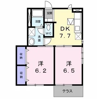 オーブリーK【1階】の間取り