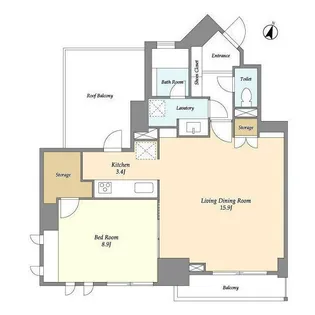 ドゥーエ西麻布II【4階】の間取り