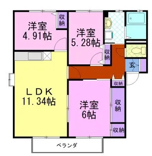 パイン・ソシア A【1階】の間取り