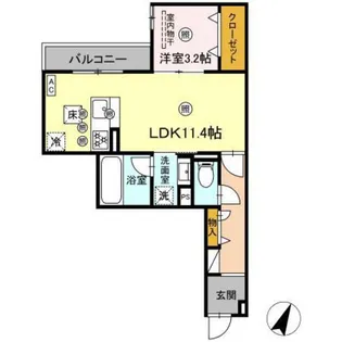 D-Axis旭 A棟【1階】の間取り